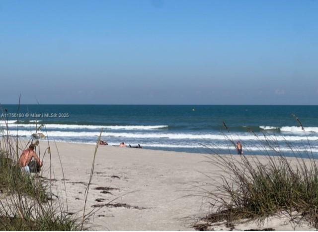 view of water feature with a view of the beach