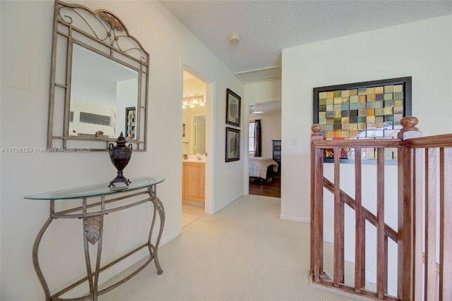 7800 NW 29th St, Margate, FL 33063 - hall with light carpet, baseboards, and a textured ceiling