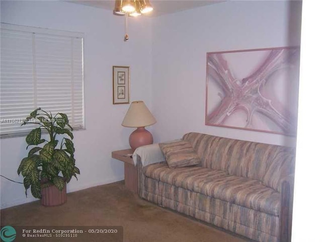 view of carpeted living area