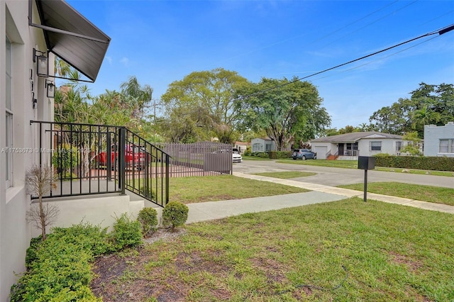 view of yard with fence