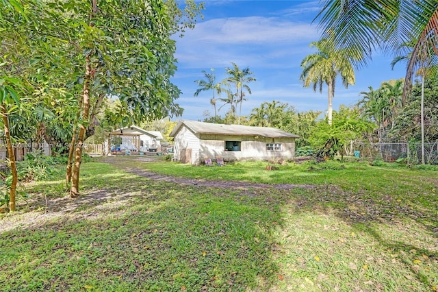 view of yard with fence