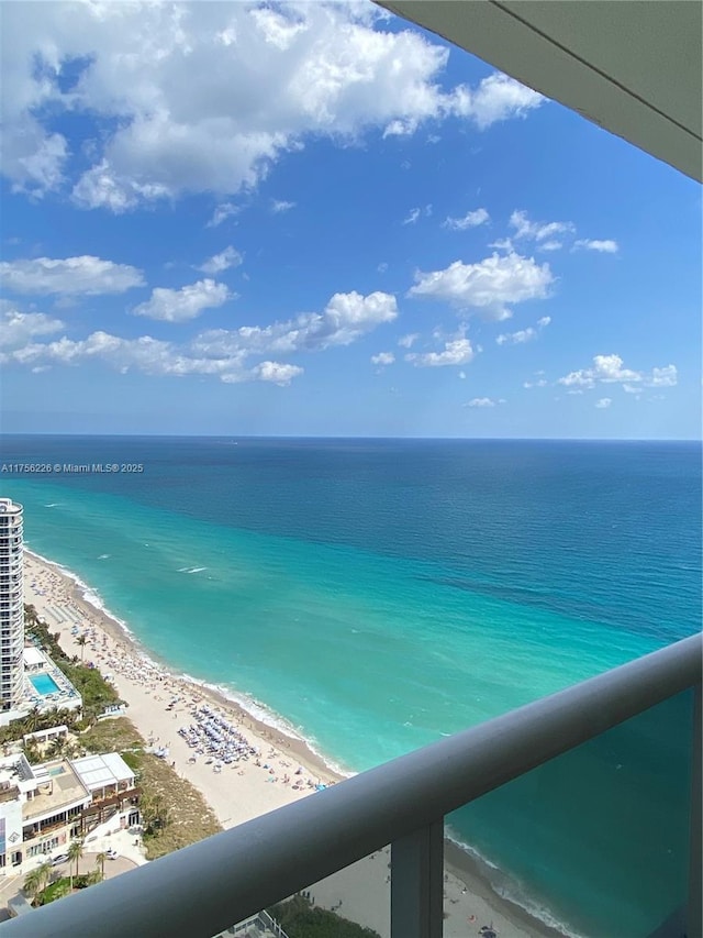 water view featuring a beach view