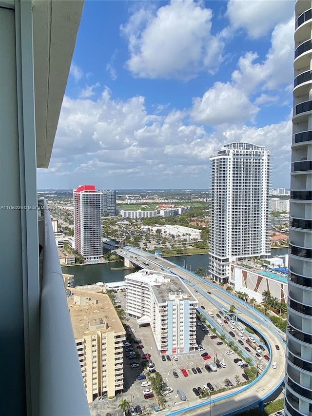 property's view of city with a water view