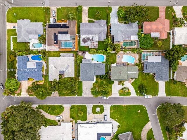 bird's eye view with a residential view