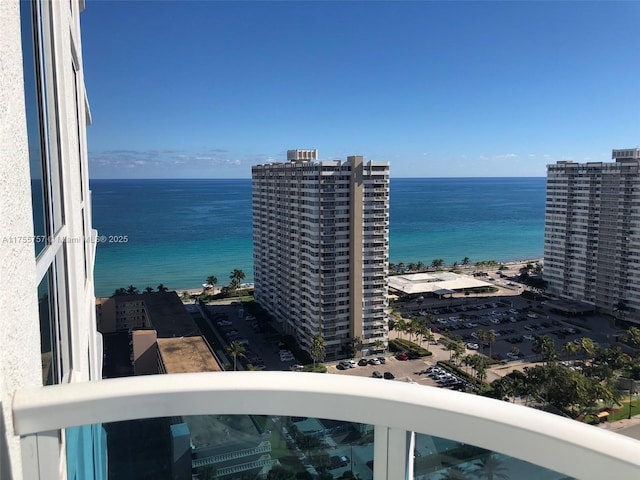 property view of water featuring a city view