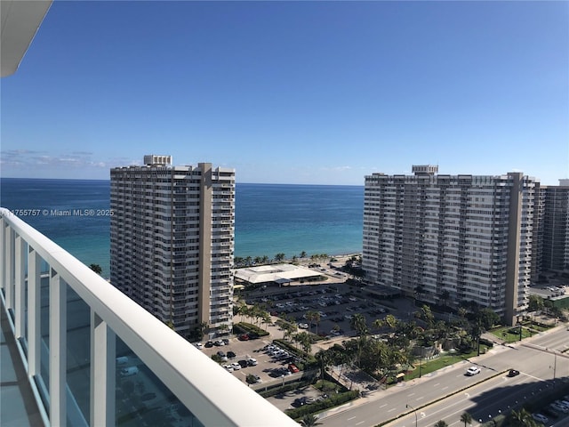 property view of water with a city view