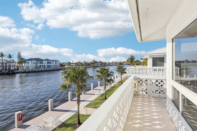 balcony with a water view