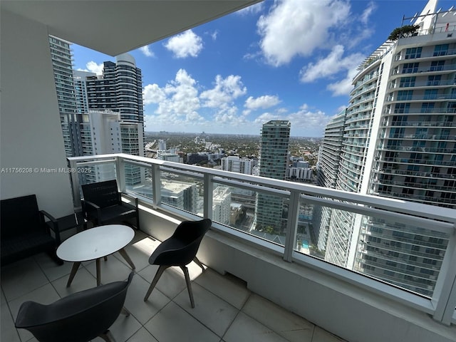 balcony with a city view