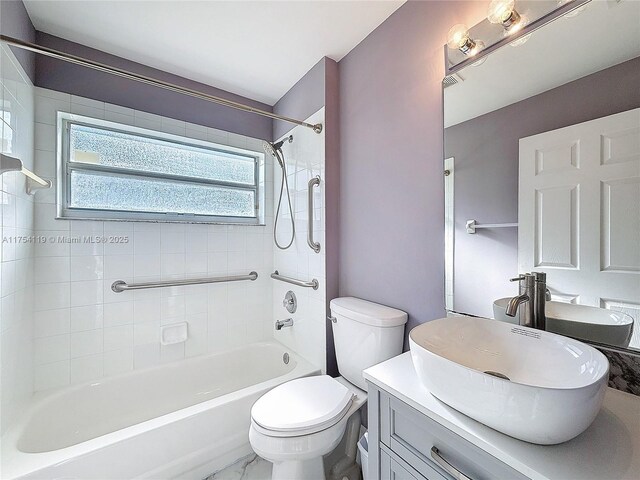 139 Sausalito Dr, Boynton Beach, FL 33436 - bathroom featuring shower / bathtub combination, vanity, and toilet