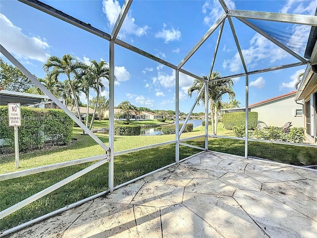 139 Sausalito Dr, Boynton Beach, FL 33436 - unfurnished sunroom with a water view