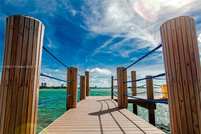 view of dock area