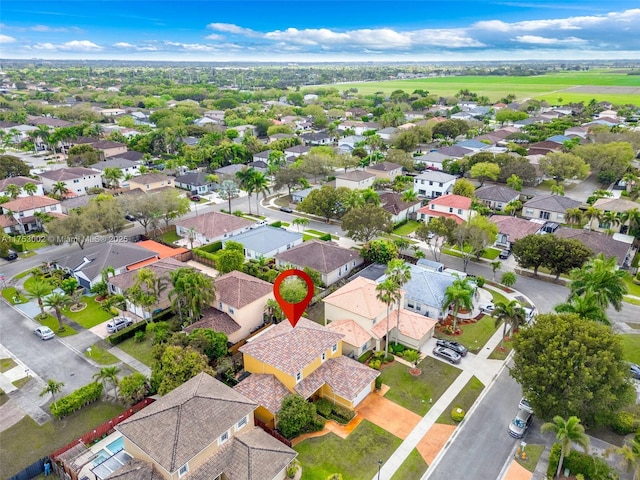 aerial view with a residential view