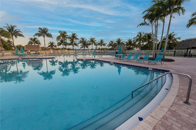 4471 Foxtail Ln, Weston, FL 33331 - community pool with fence and a patio area