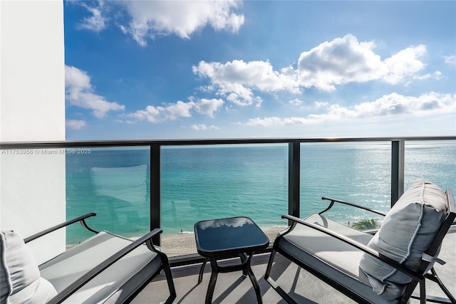 balcony with a water view