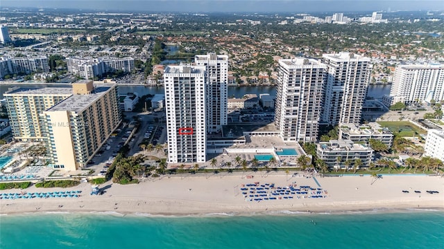 2301 S Ocean Dr Unit 1102, Hollywood, FL 33019 - bird's eye view with a city view, a view of the beach, and a water view