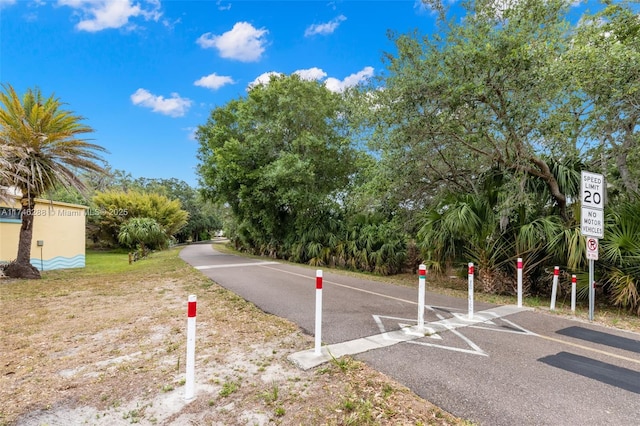 view of road featuring traffic signs