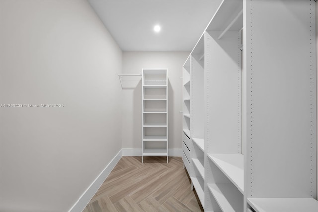 view of walk in closet