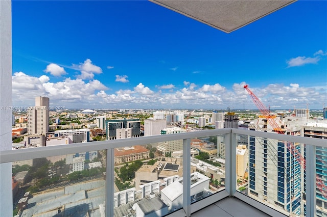 balcony with a view of city