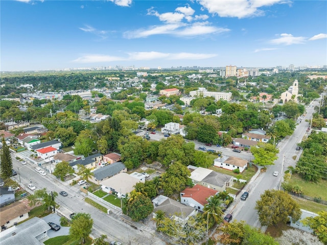 drone / aerial view with a city view