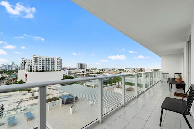 balcony with a city view