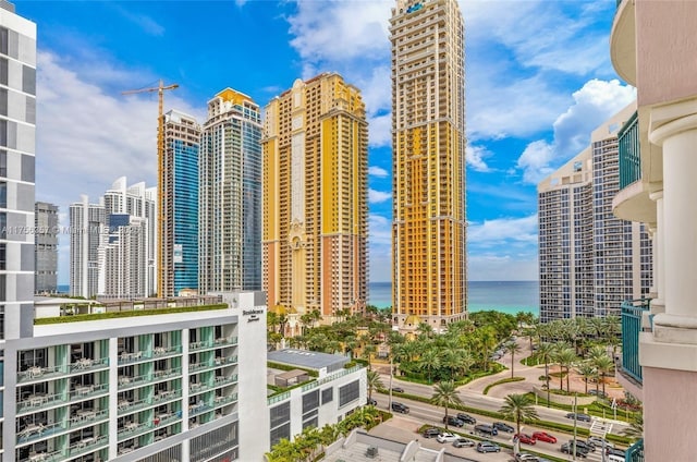 property's view of city with a water view