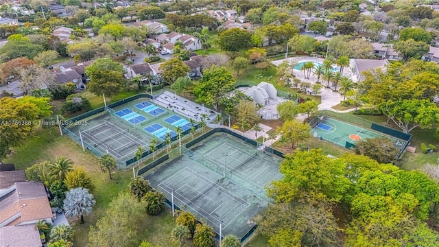 aerial view featuring a residential view