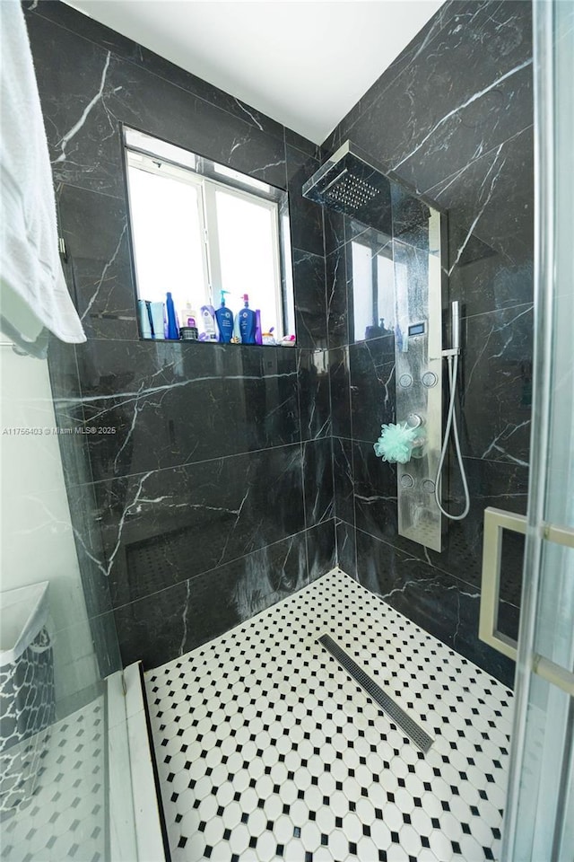 bathroom with walk in shower