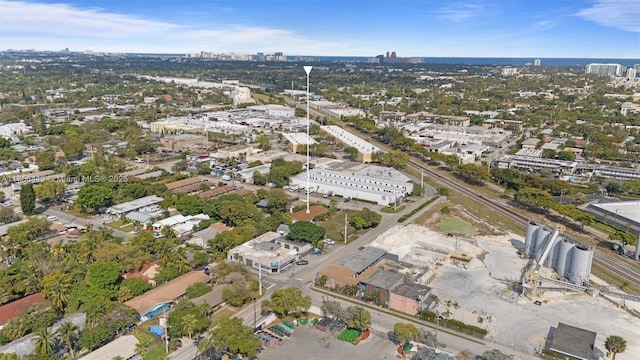 aerial view with a city view