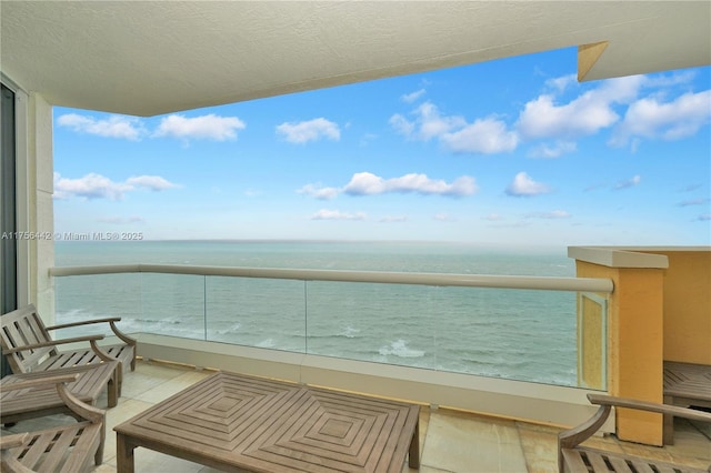 balcony with a water view