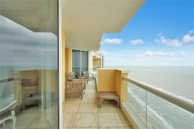 balcony with a water view