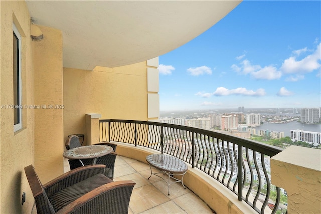 balcony with a city view