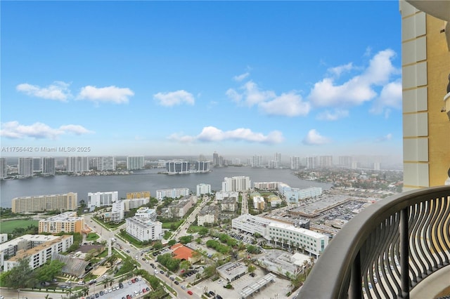 view of water feature featuring a city view