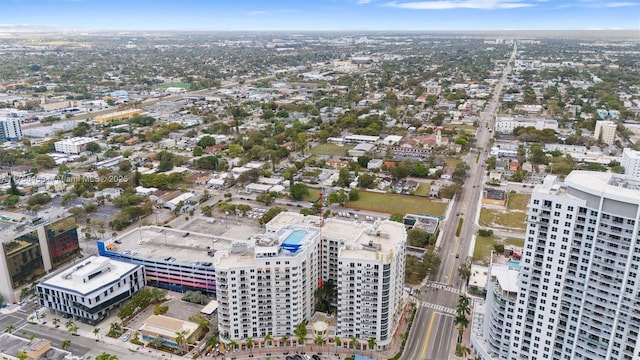 bird's eye view with a view of city