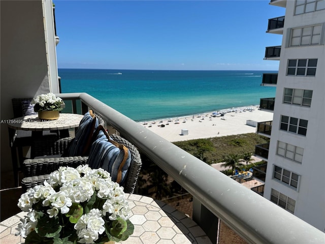 property view of water with a view of the beach