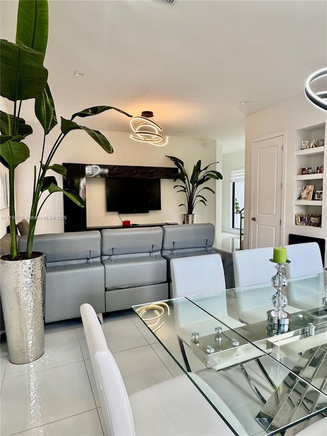 dining room featuring tile patterned flooring