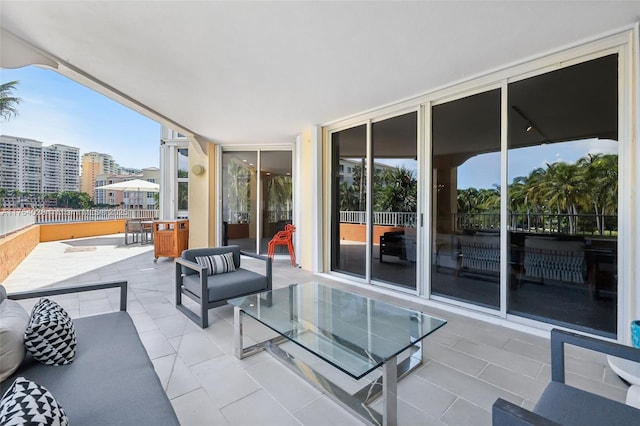 view of patio featuring outdoor dining area