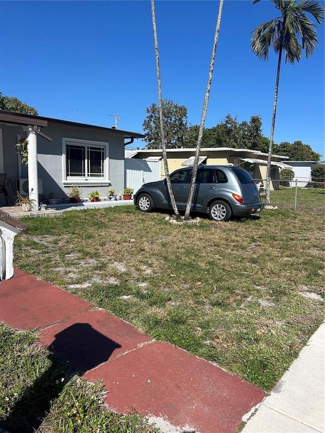 view of yard with fence