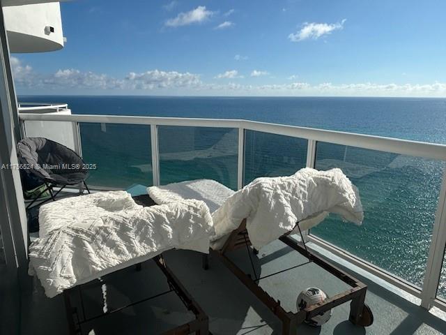 balcony with a water view