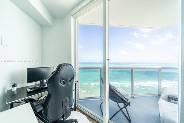 6301 Collins Ave Unit 2802, Miami Beach, FL 33141 - bedroom featuring dark wood-type flooring, access to outside, and floor to ceiling windows
