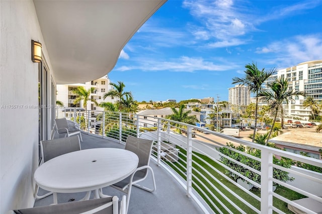 balcony with a city view