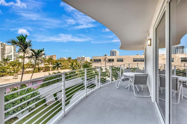 balcony with a view of city