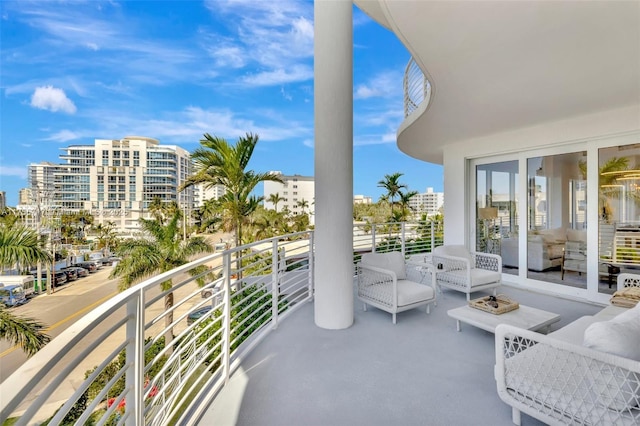 balcony with a city view