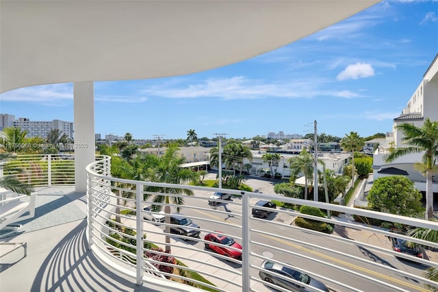 balcony featuring a view of city