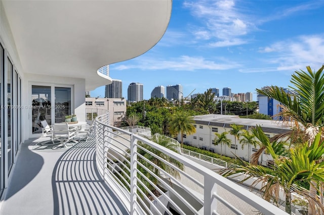 balcony with a view of city