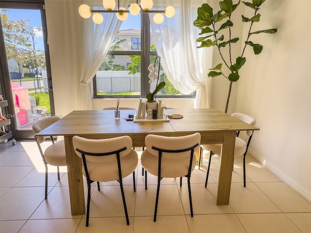 686 NE 191st Ter, Miami, FL 33179 - dining area featuring healthy amount of natural light, baseboards, and tile patterned flooring