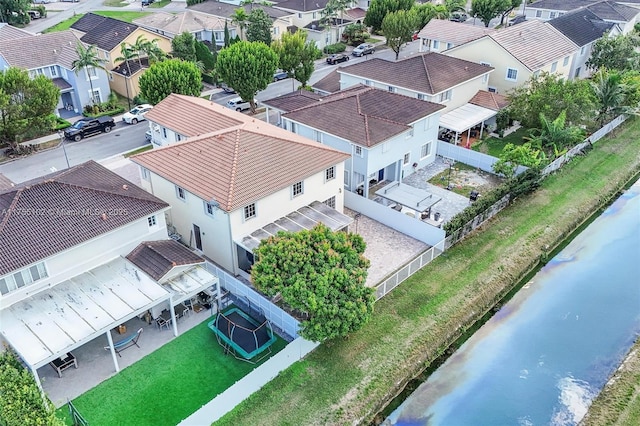 drone / aerial view with a residential view