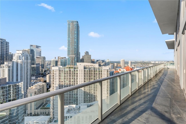 balcony featuring a city view
