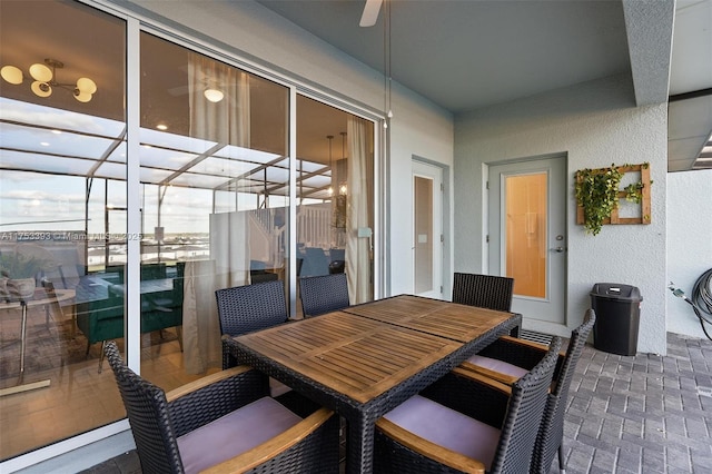 view of patio / terrace with a balcony