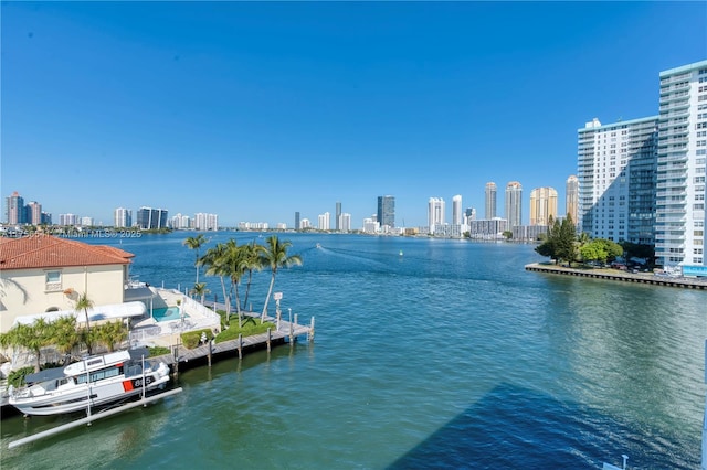 water view with a view of city