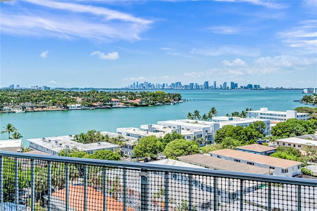 property view of water featuring a city view